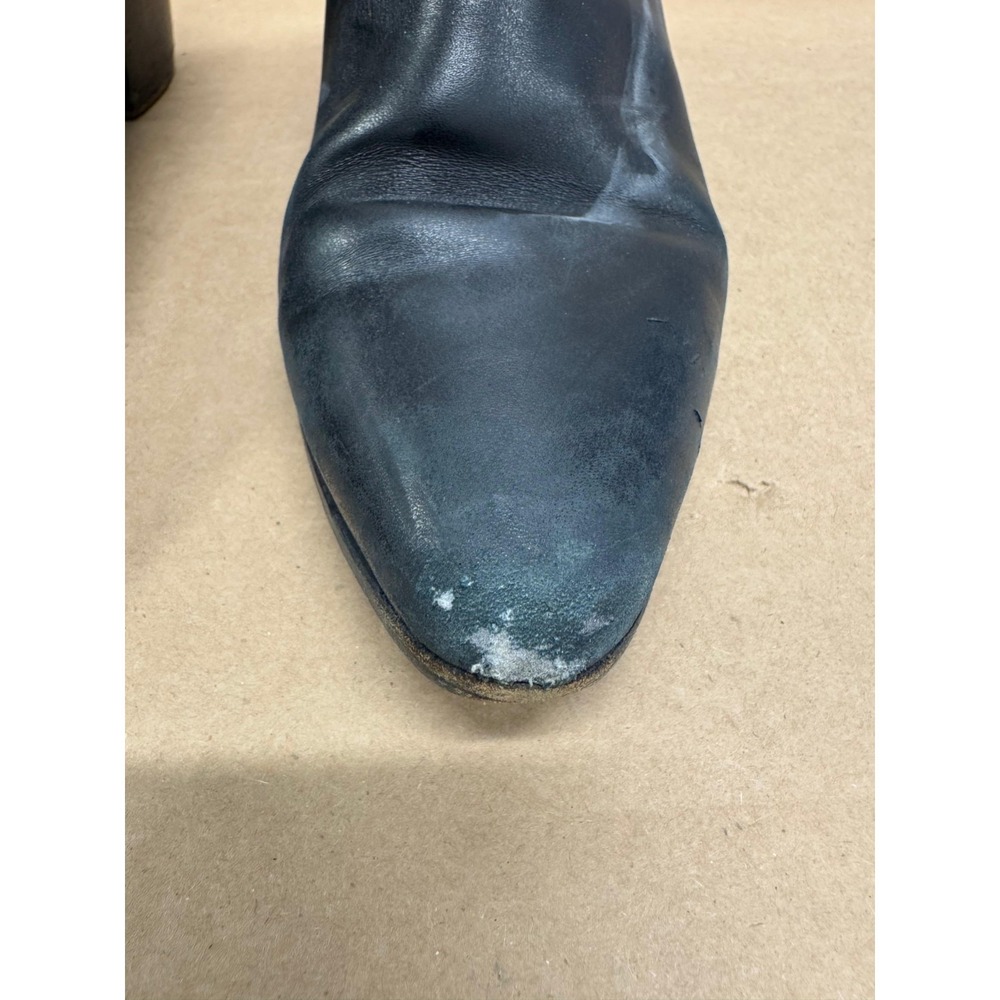 Saint Laurent Leather Pointed Toe Pull On Chelsea Boots Black Women Size 37.5 EU - Picture 12 of 13